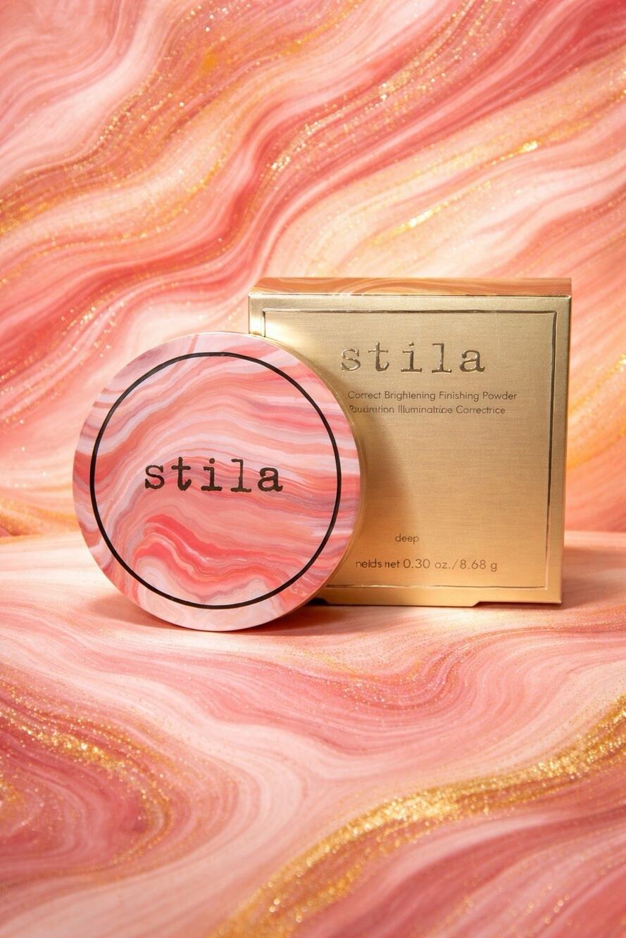 stila - One Step Correct Brightening Finishing Powder - Deep - 0.30 oz/ 8.68 g